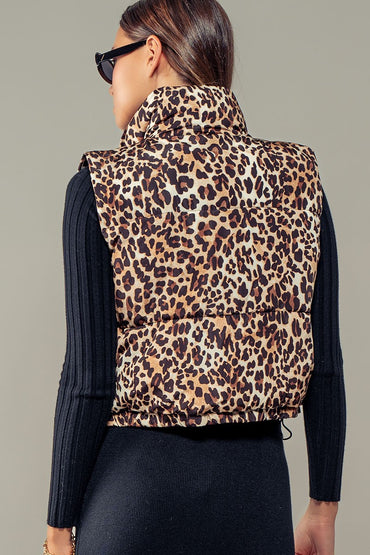 The Leopard Print Puffer Vest