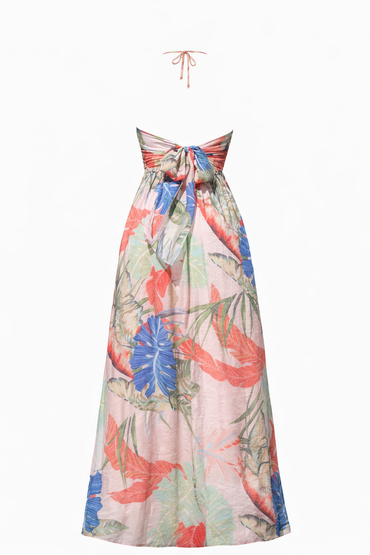 The Cali Palm Print Woven Maxi Dress