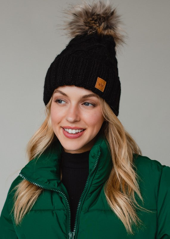 The Kyrie Diamond Cable Pom Hat