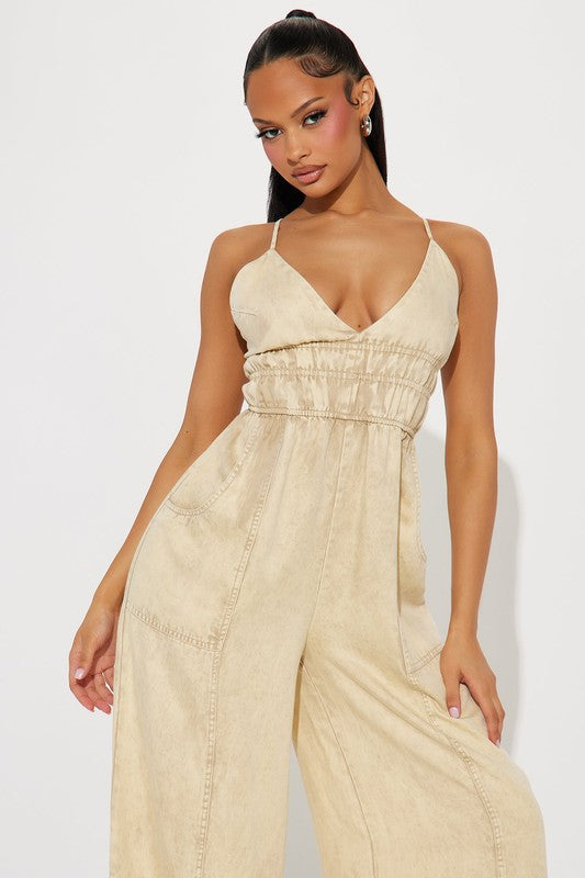 The Serena Mineral wash Jumpsuit