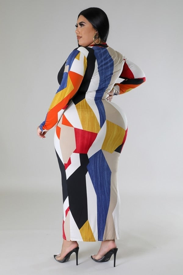 The Mariah Geo Print Maxi Dress