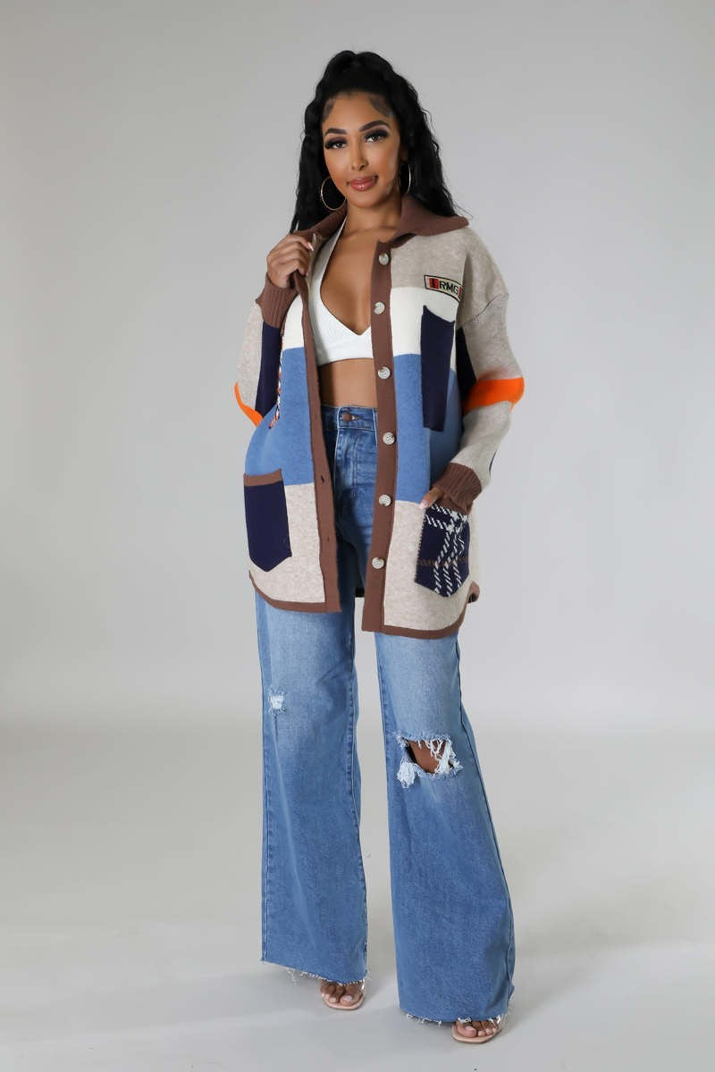 The Emily Color Block Cardigan