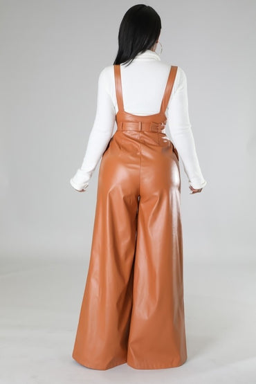 The Love it Faux Leather Jumpsuit