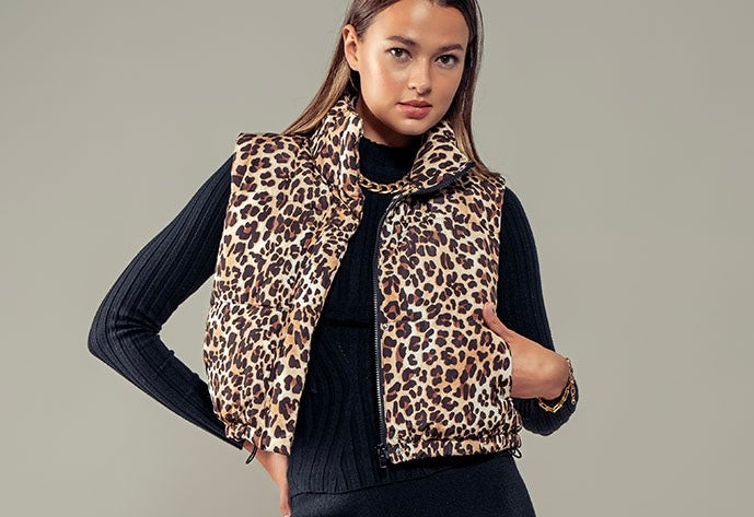 The Leopard Print Puffer Vest