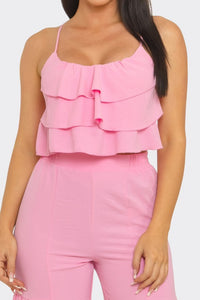 The Fav Ruffle Strap Top and Pant Set