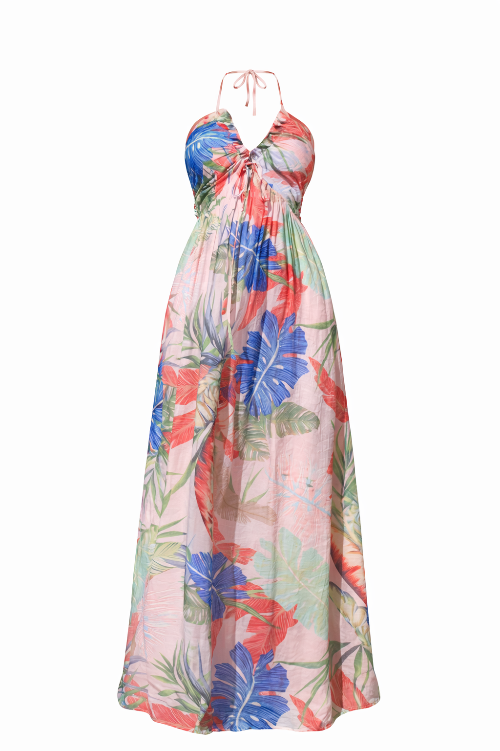 The Cali Palm Print Woven Maxi Dress