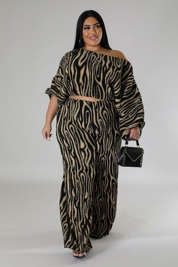 The Endless time Plus Size Pants Set