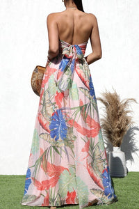 The Cali Palm Print Woven Maxi Dress